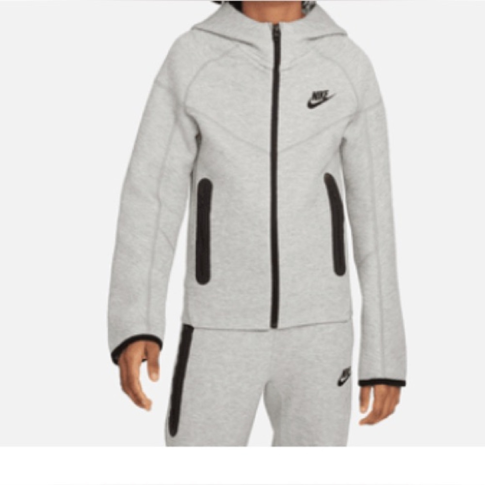 Nike Tech Hoodie, heather gray, youth size large. Like new!
